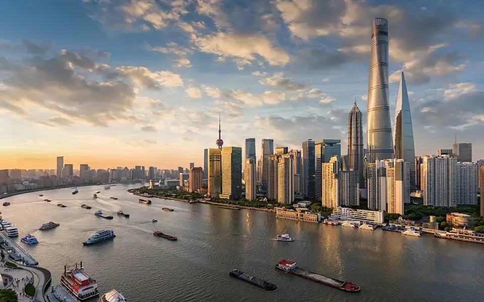 Skyline Shanghai, Symbolbild Asienexpansion